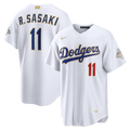 Los Angeles Dodgers #11 Roki Sasaki White 2026 Gold Collection Stadium Jersey