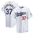 Los Angeles Dodgers #37 Teoscar Hernández White 2026 Gold Stadium Jersey