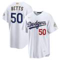Los Angeles Dodgers #50 Mookie Betts White 2026 Gold Collection Stadium Jersey