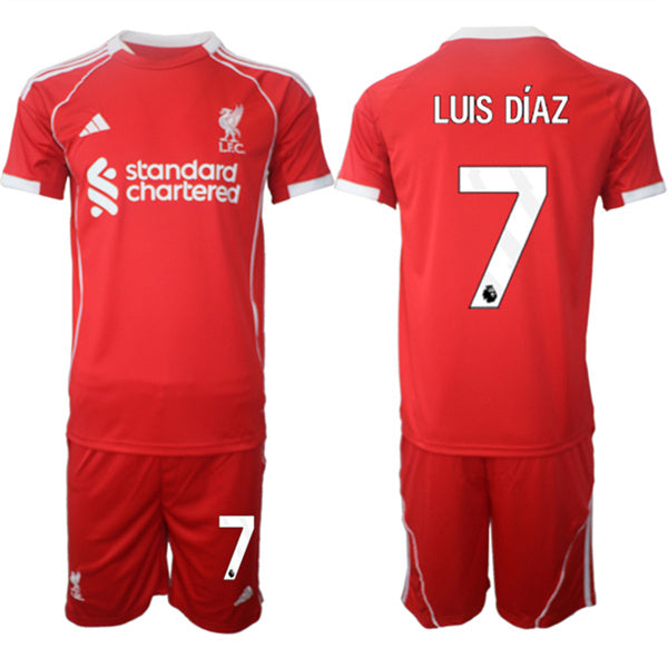 Luis Díaz Jersey #7 Liverpool Red Home 2025 Soccer Suit