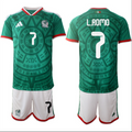 Luis Romo Jersey #7 Mexico Team 2025-26 Green Home Soccer Suit