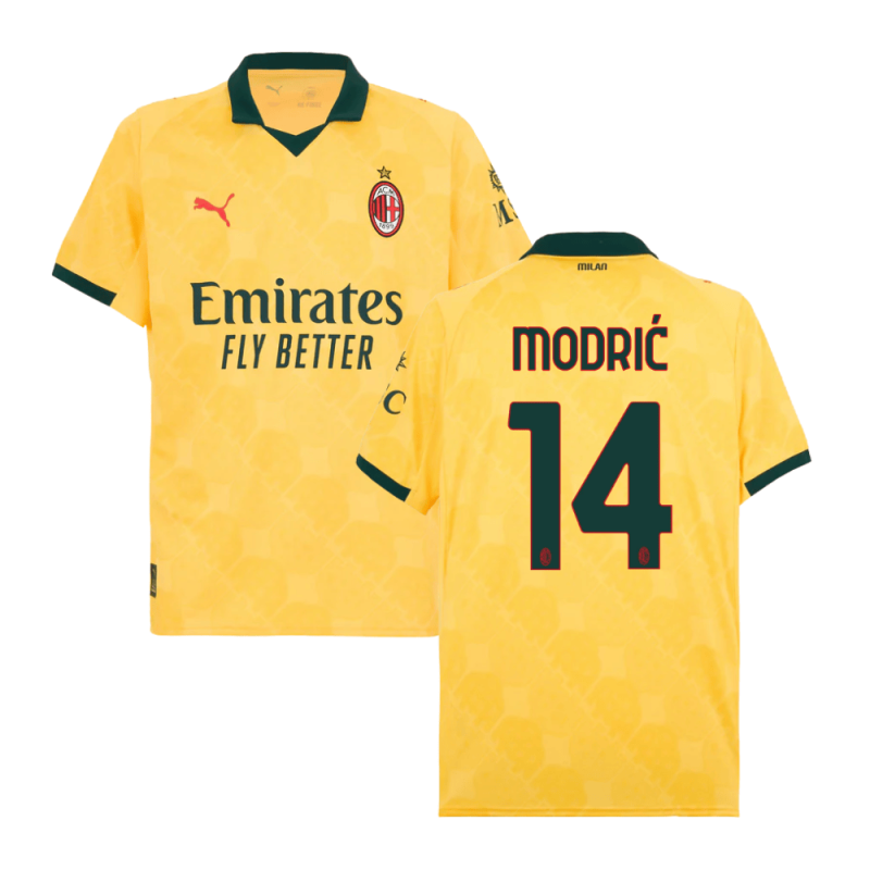 Luka Modric #14 AC Milan 2025-26 Third Men Jersey – Yellow