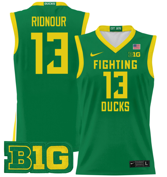 Luke Ridnour Jersey #13 Oregon Ducks 2024 Lightweight Basketball Green