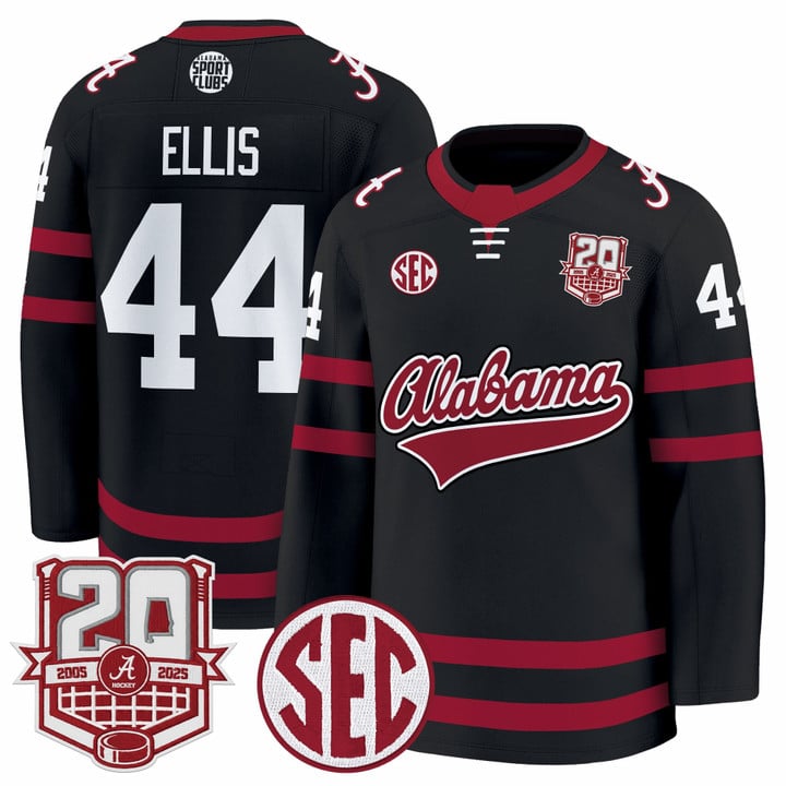 Luke Ellis Jersey #44 Alabama Crimson 2025-26 20th Patch Stitched
