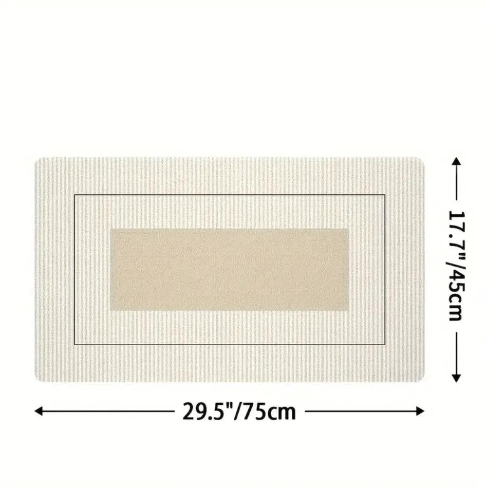 Lush Floral Striped Kitchen Mat