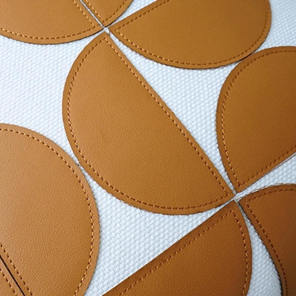Luxury Embroidered Faux Leather Sofa Cushion Cover