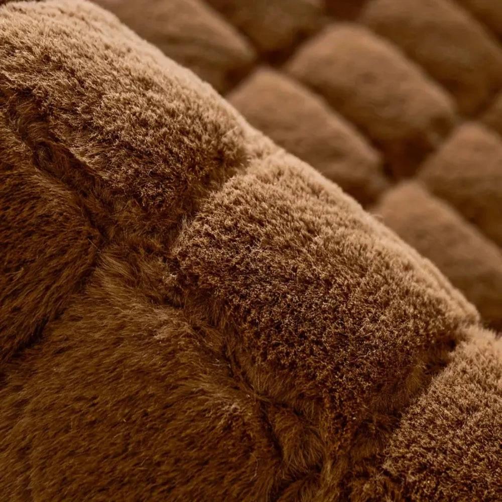 Luxury Plush Diamond Stitched Sofa Cover