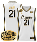 Men Emanuel Sharp Jersey #21 Houston Cougar 2025 Big 12 Champions White Gold