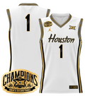 Men Team Jersey #1 Houston Cougar 2025 Big 12 Champions Stitched White Gold