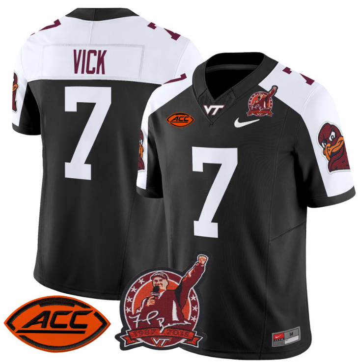 Michael Vick Jersey #7 Virginia Tech Hokies Coach Frank Beamer