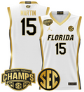 Men Alijah Martin Jersey #15 Florida Gators 2025 SEC Champions White Gold