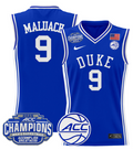 Men Khaman Maluach Jersey #9 Duke Blue Devils 2025 ACC Champions Stitched Royal