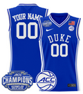 Men Custom Duke Blue Devils Jersey 2025 ACC Champions Stitched Royal