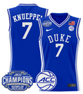 Men Kon Knueppel Jersey #7 Duke Blue Devils 2025 ACC Champions Stitched Royal