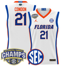 Men Alex Condon Jersey #21 Florida Gators 2025 SEC Champions Stitched White