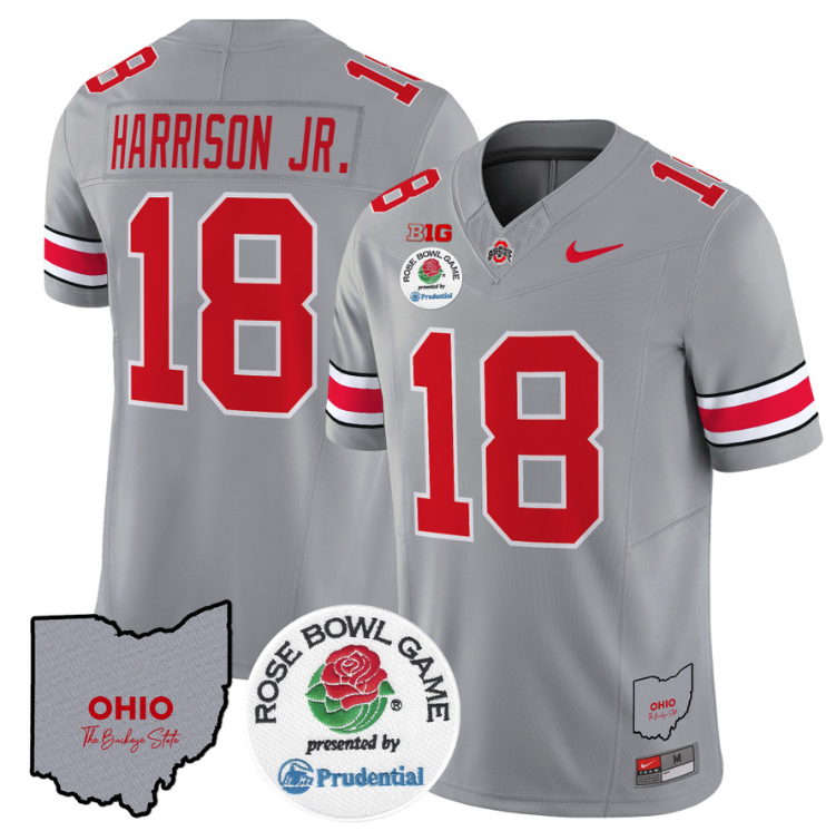 Marvin Harrison Jr Jersey #18 Ohio State Buckeyes Rose Bowl Vapor