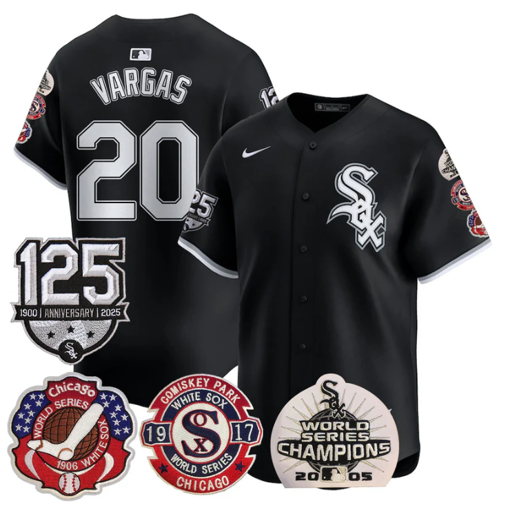 Miguel Vargas Jersey #20 Chicago White Sox 125th Anniversary World Series Champions