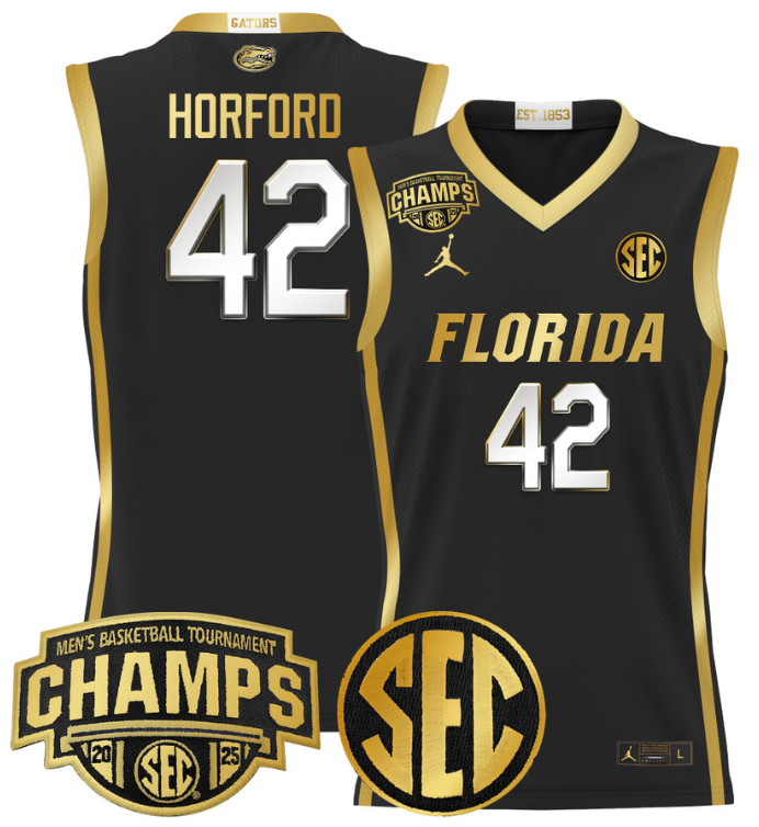 Men Al Horford Jersey #42 Florida Gators 2025 SEC Champions Stitched Black Gold