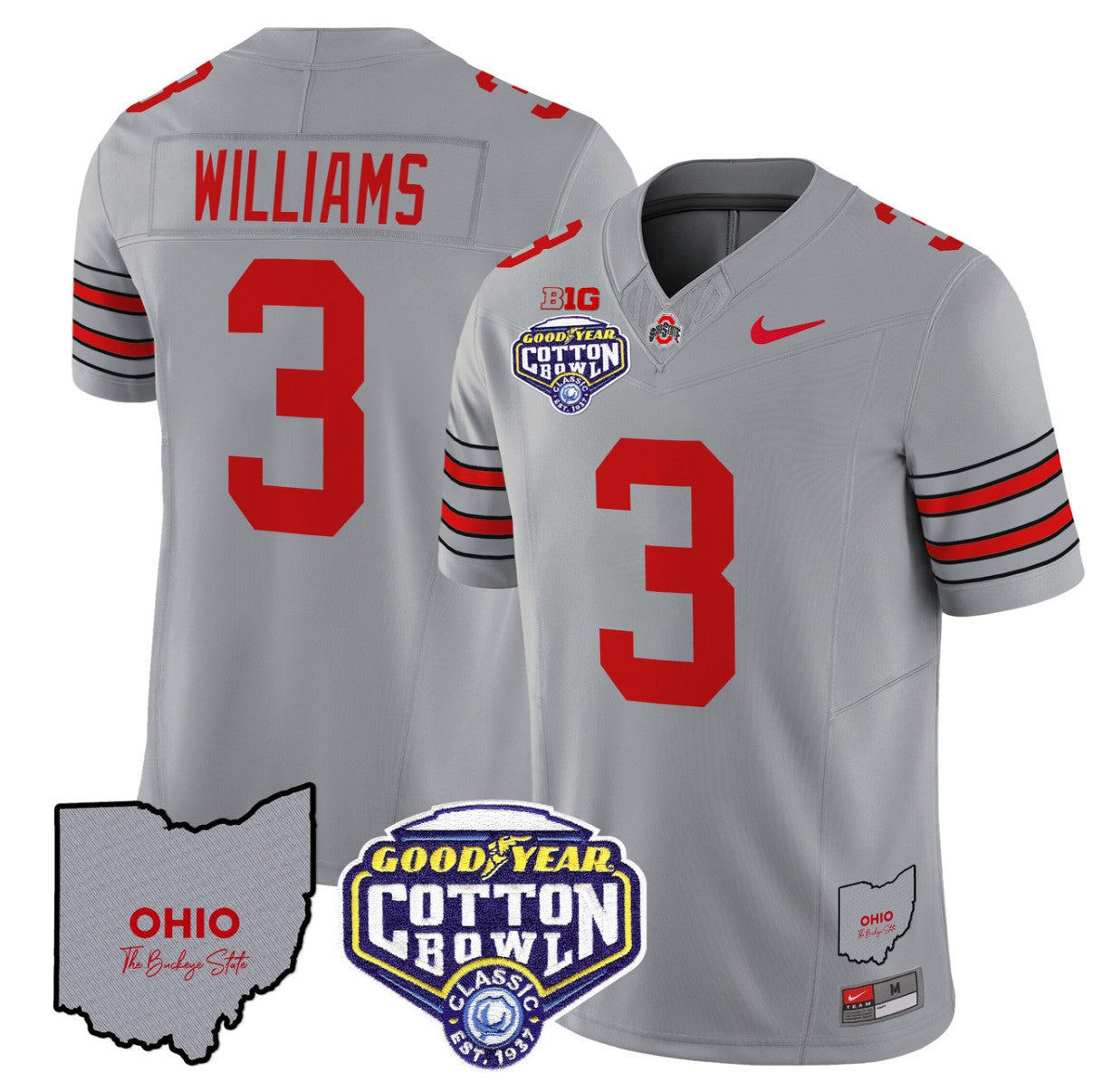 Miyan Williams Jersey #3 Ohio State Buckeyes Cotton Bowl Patch Stitched