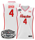 Men L.J. Cryer Jersey #4 Houston Cougar 2025 Big 12 Tournament Champions White
