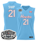 Men Emanuel Sharp Jersey #21 Houston Cougar 2025 Big 12 Champions Blue