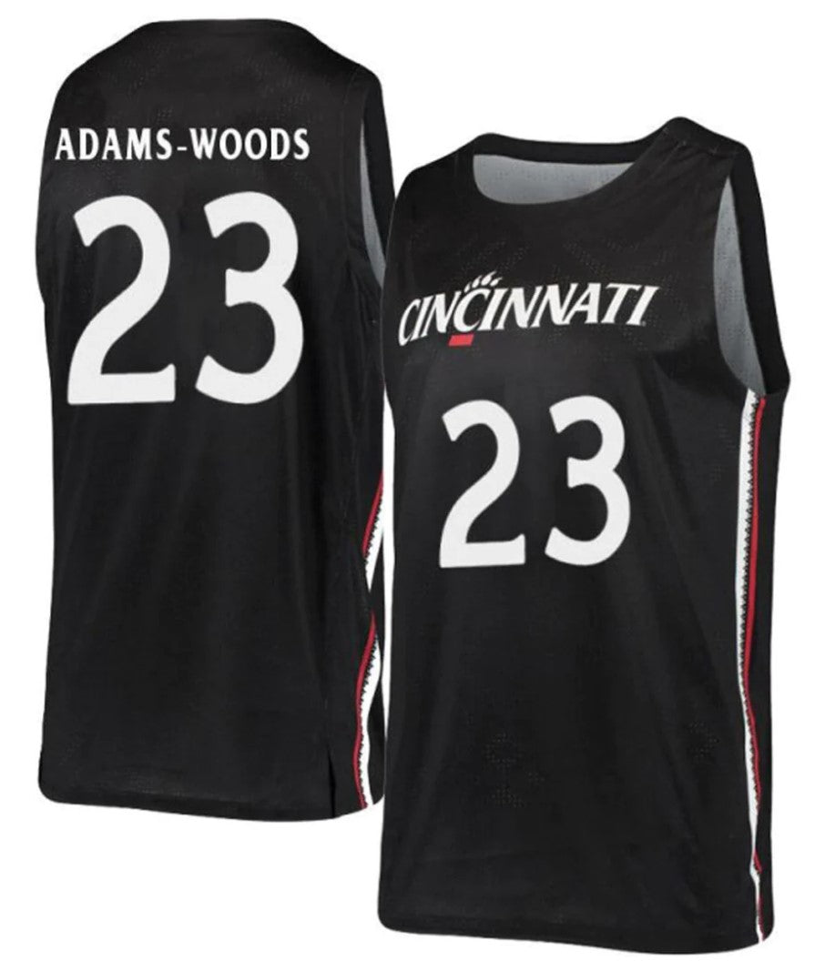 Mika Adams Woods Jersey Cincinnati Bearcats College Basketball Black #23