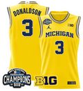 Men Tre Donaldson Jersey #3 Michigan Wolverines 2025 Big Ten Champions Maize