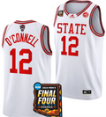 Michael O'Connell Jersey #12 NC State Wolfpack 2024 NCAA March Madness Final Four Basketball White