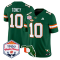 Malachi Toney Jersey #10 Miami Hurricanes 2026 Fiesta Bowl Florida Green