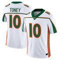 Malachi Toney Jersey #10 Miami Hurricanes Throwback 2025 Vapor Limited Stitched