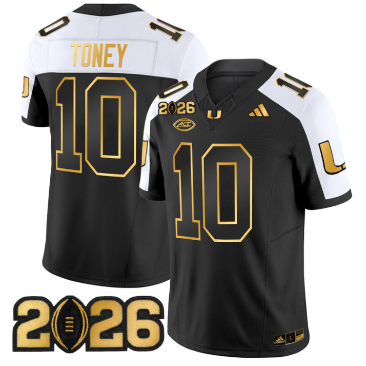 Malachi Toney Jersey #10 Miami Hurricanes 2026 CFP Final Patch Stitched