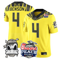 Malik Benson Jersey #4 Oregon Ducks Mummy Duck 2026 Peach Bowl Stitched Yellow