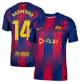 Marcus Rashford #14 FC Barcelona x Ed Sheeran 2025-26 Home Match Jersey – Red blue