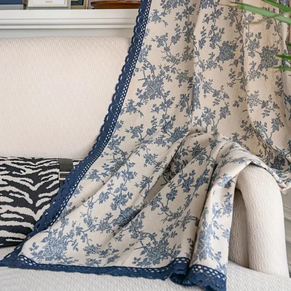 Maribelle Floral Lace-Trimmed Curtain