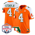 Mark Fletcher Jr Jersey #4 Miami Hurricanes 2026 Fiesta Bowl Florida Orange ALternate
