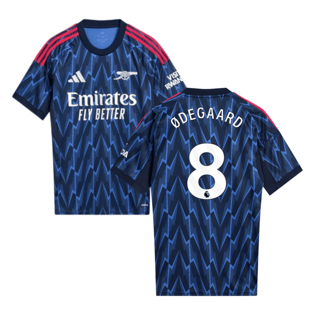 Martin Odegaard #8 Arsenal 2025-26 Away Men Jersey – Blue