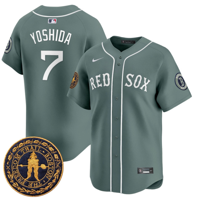 Masataka Yoshida Jersey #7 Boston Red Sox Freedom Trail Patch Vapor Premier Limited Stitched