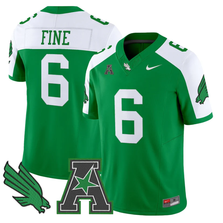 Mason Fine Jersey #6 North Texas Mean Green 2025 Vapor Stitched