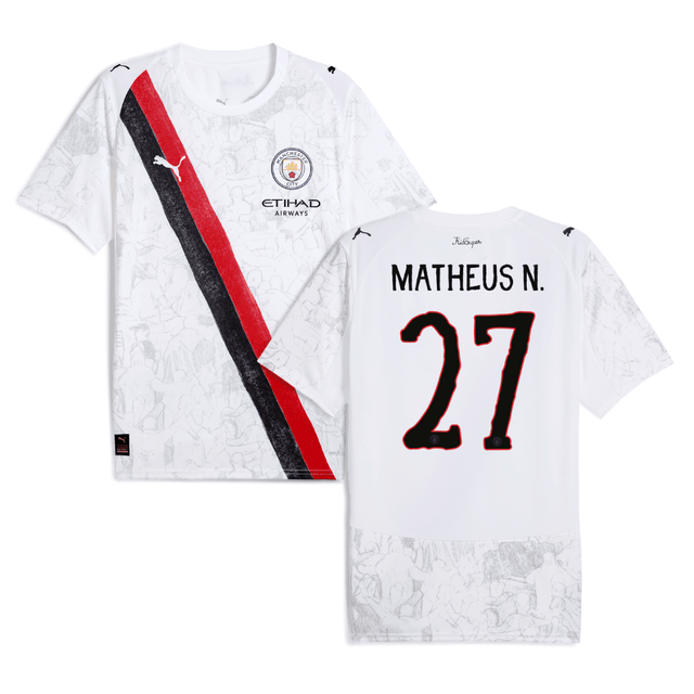 Matheus Nunes 27 Manchester City 2025-26 Match Jersey – White
