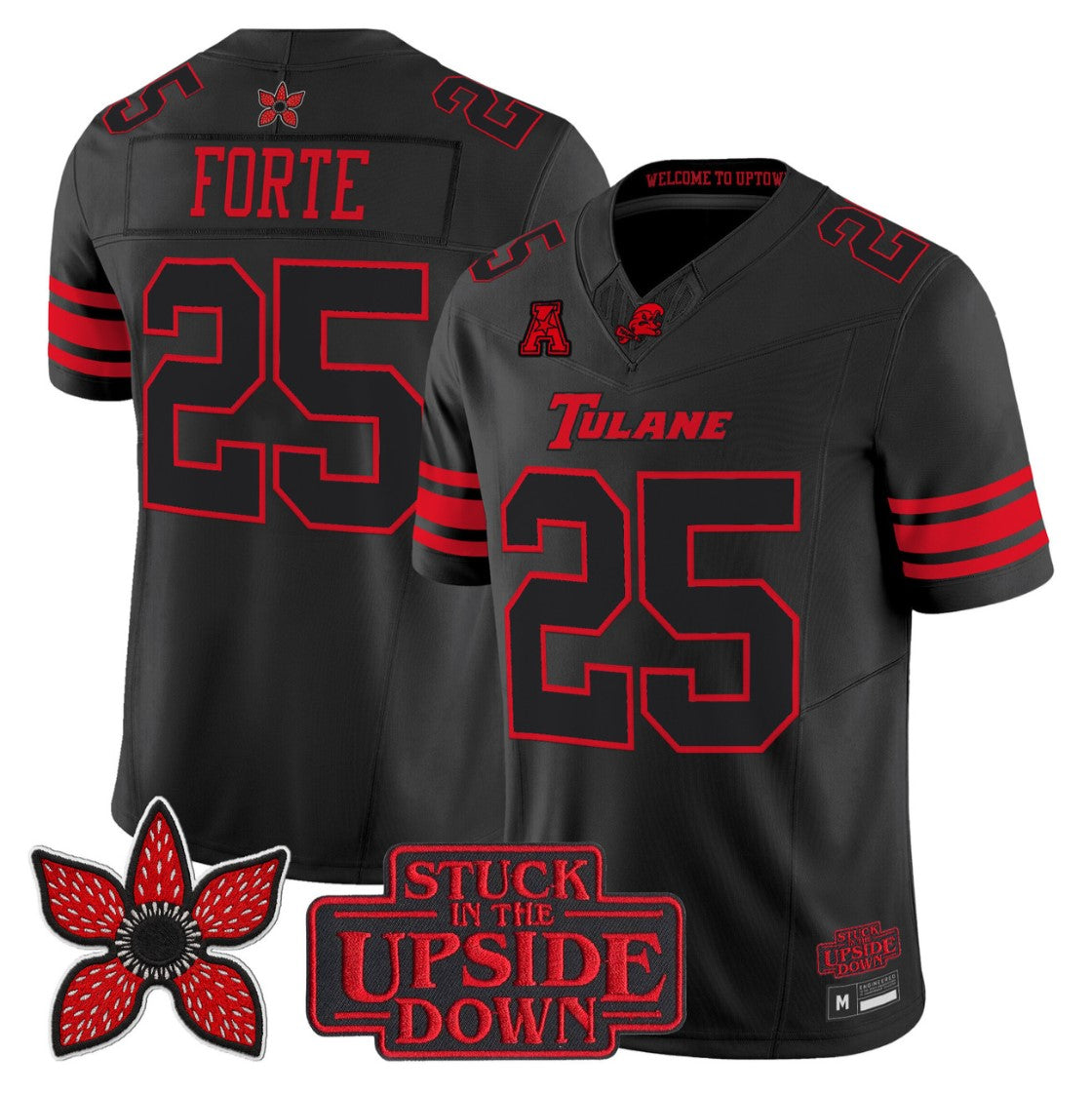 Matt Forte Jersey #25 Tulane Green Wave Stranger Things Edition Vapor Stitched