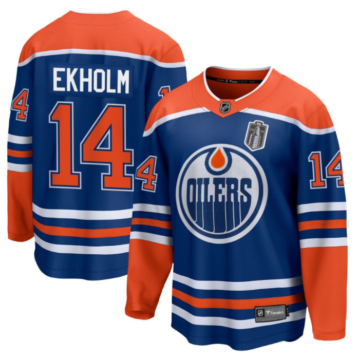 Mattias Ekholm 14 Edmonton Oilers 2025 Stanley Cup Final Home Breakaway Men Jersey