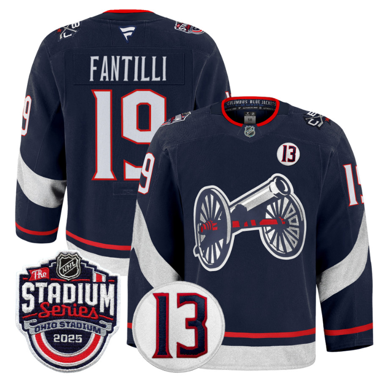Men Adam Fantilli Jersey #19 Columbus Blue Jackets 2025 Stadium Series