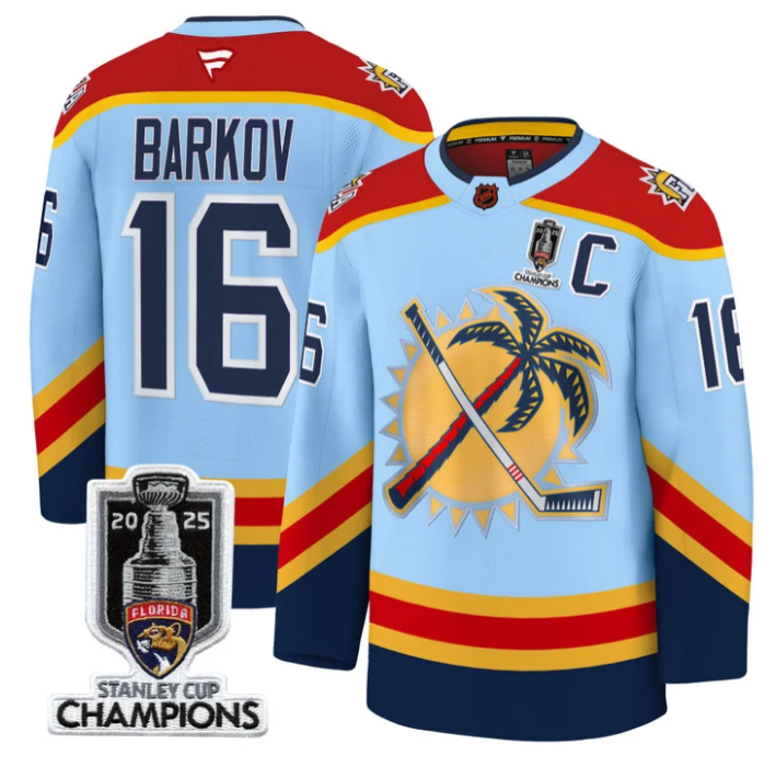 Aleksander Barkov Jersey #16 Florida Panthers 2025 Stanley Cup Blue