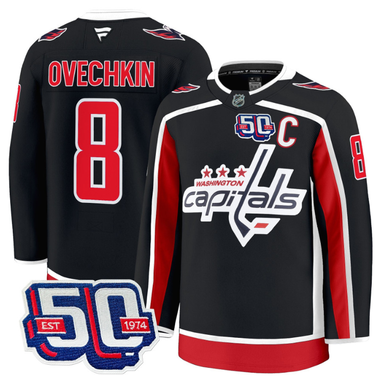 Men Alex Ovechkin Jersey #8 Washington Capitals 50th Anniversary Stitched