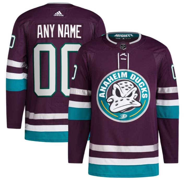 Custom Anaheim Ducks Jersey Name Number 30th Anniversary Primegreen Stitched