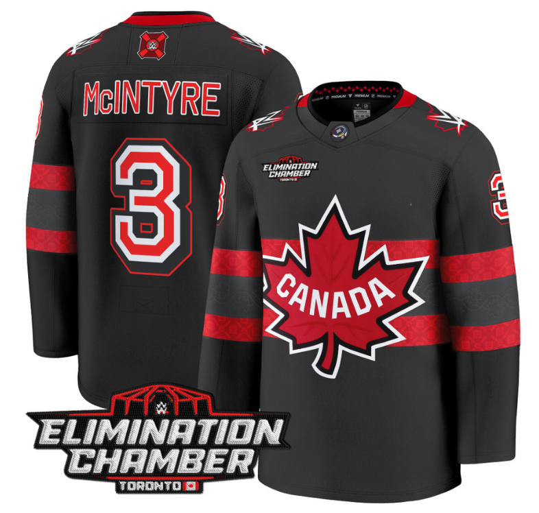 Men Drew McIntyre Jersey #3 Elimination Chamber Toronto 2025 Stitched