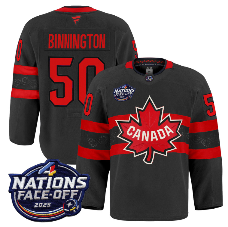 Men Jordan Binnington Jersey #50 Canada 4 Nations Face-Off 2025 Pro