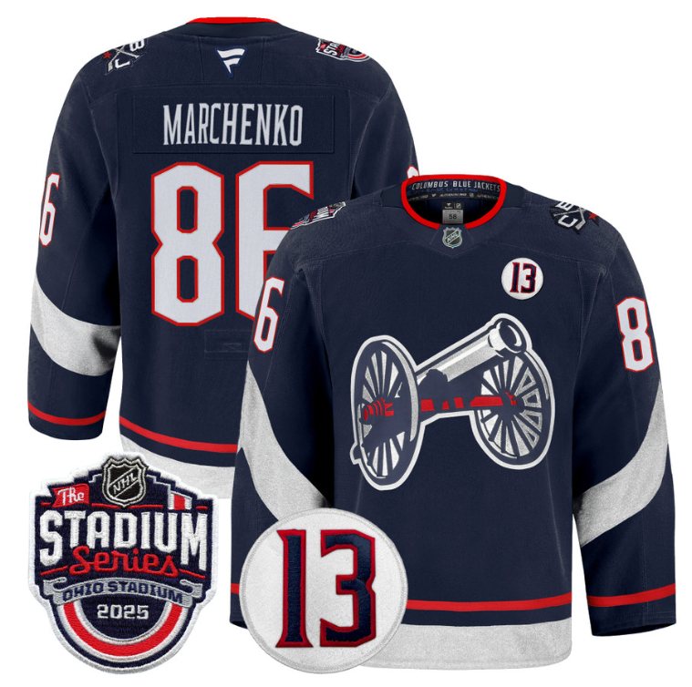 Men Kirill Marchenko Jersey #86 Columbus Blue Jackets 2025 Stadium Series