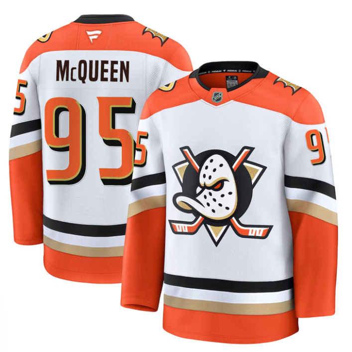 McQueen Jersey #95 Anaheim Ducks 2025 Premium Stitched  Away