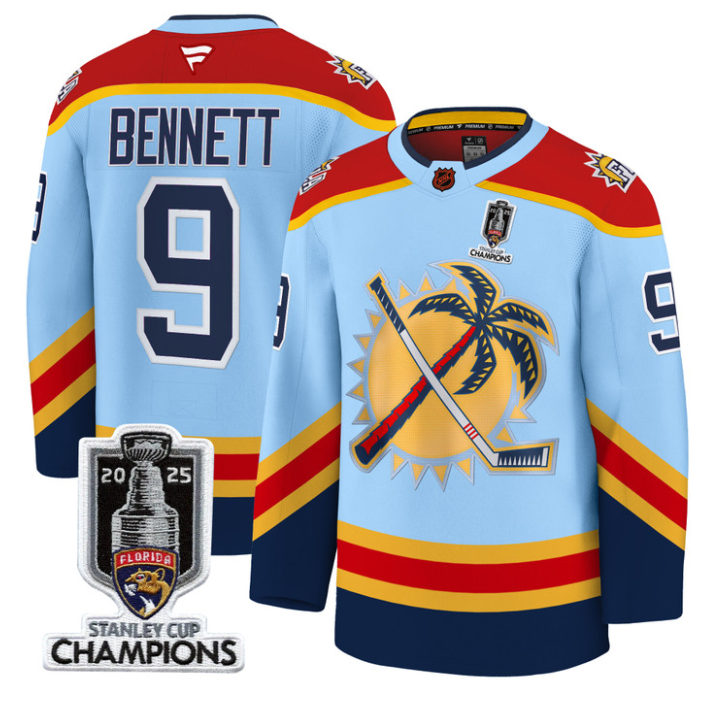 Sam Bennett Jersey #9 Florida Panthers 2025 Stanley Cup Champions Blue